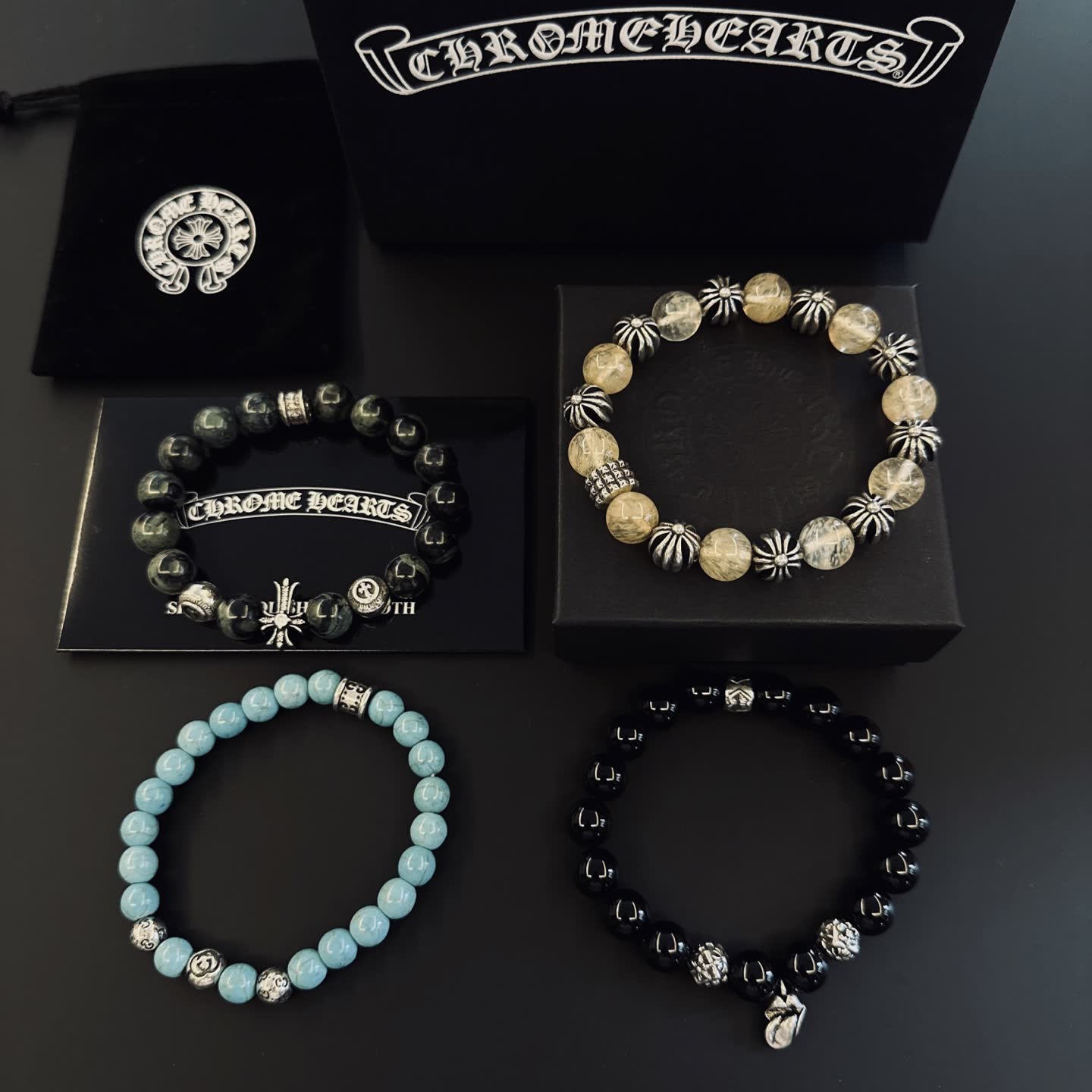Chrome Hearts Beaded Bracelet Set Chrome Hearts Beaded Bracelet Set